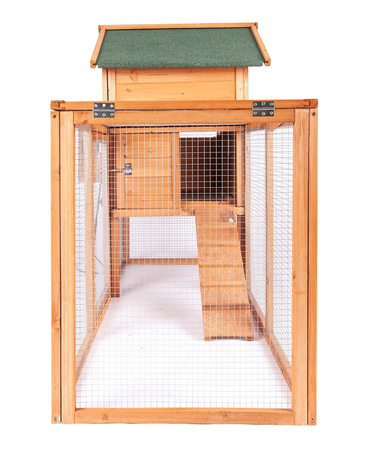 GOJOOASIS 80" Chicken Coop for 2-4 Chickens Outdoor Wooden Hen House Poultry Pet Hutch for Backyard w/Run Cage & Nesting Box(A) GOJOOASIS