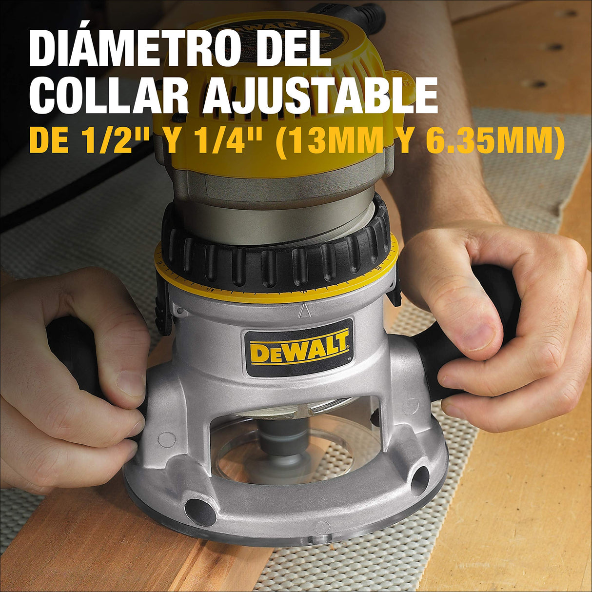 DEWALT Router, Fixed Base, 1-3/4-HP, 5/128” Per Turn, Compact and Portable, Corded (DW616),Yellow DEWALT