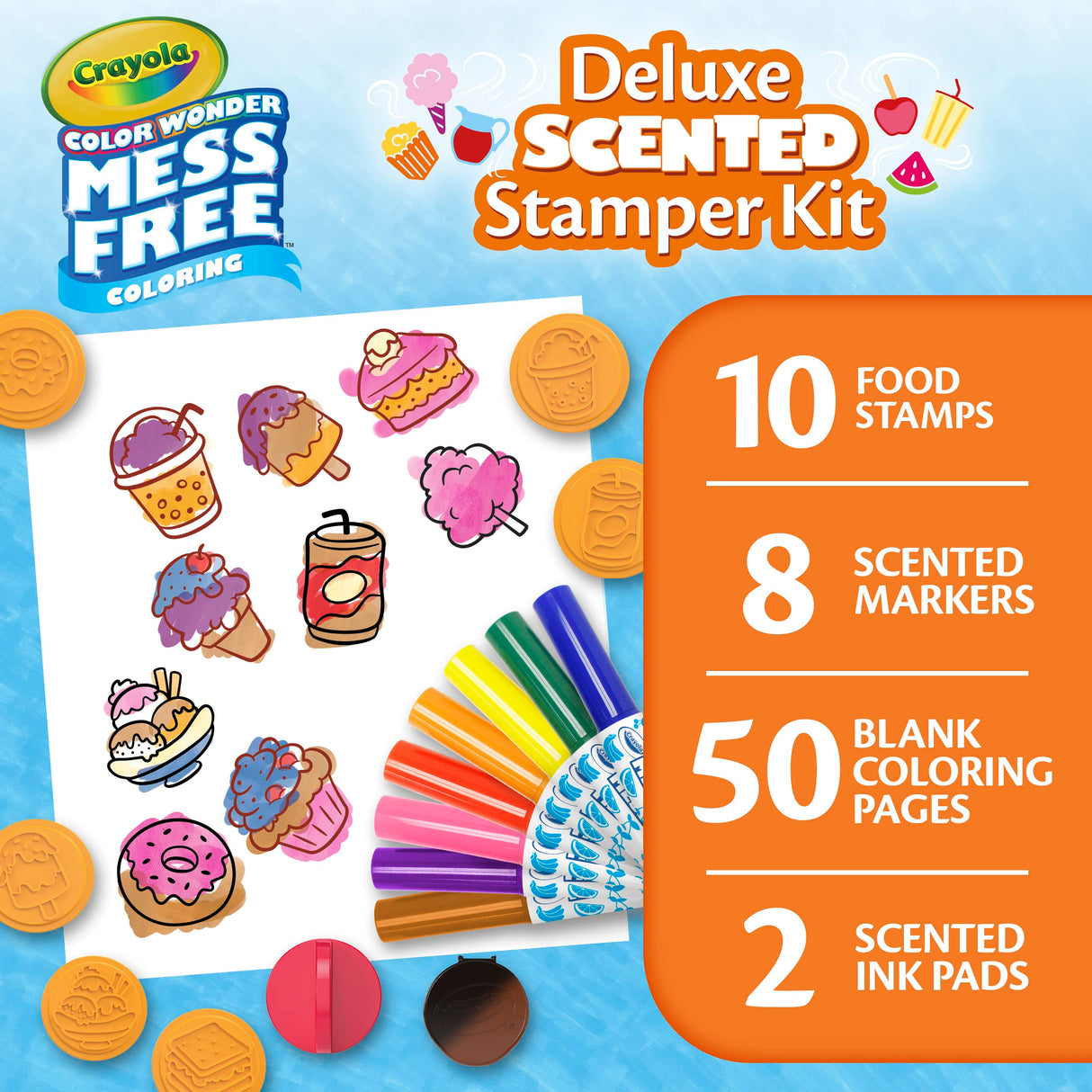 Crayola Color Wonder Mess Free Coloring Set, 50 Blank Coloring Pages, Scented Color Wonder Stamps and Markers, Refill Set Crayola