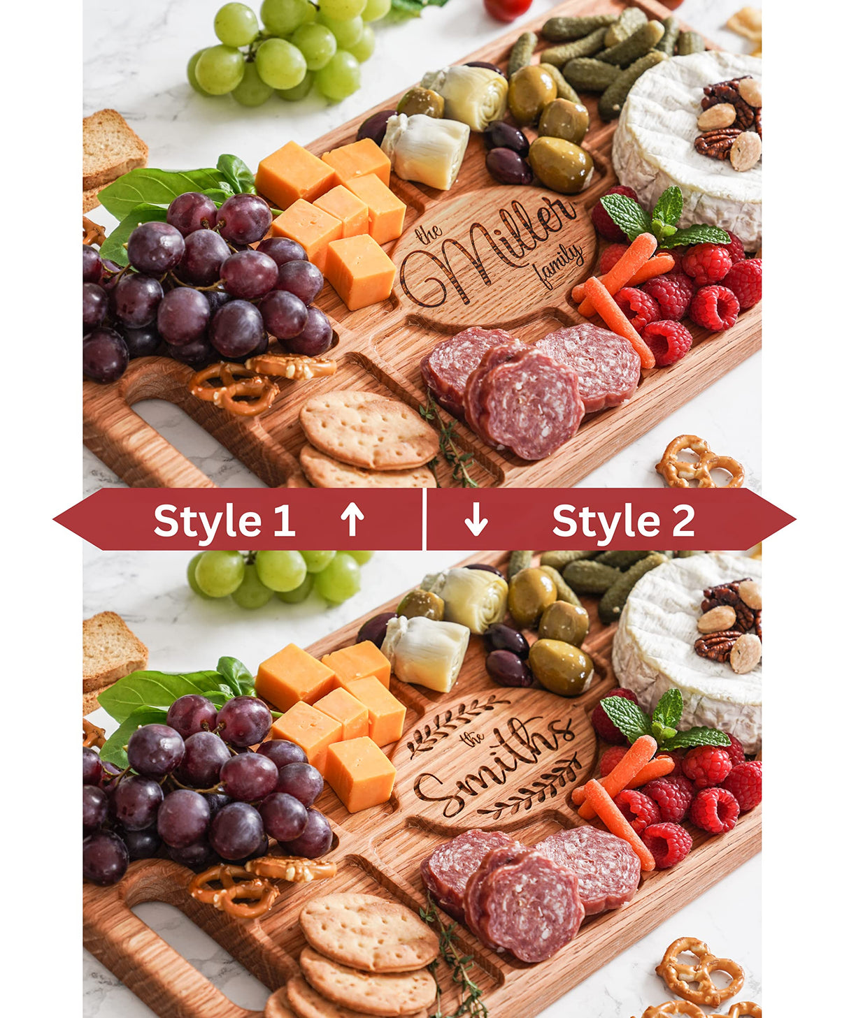 USA Made Personalized Charcuterie Board Engraved - Custom Charcuterie Board Personalized Cheese Board - Charcuterie Boards Personalized Large - Drapela Works