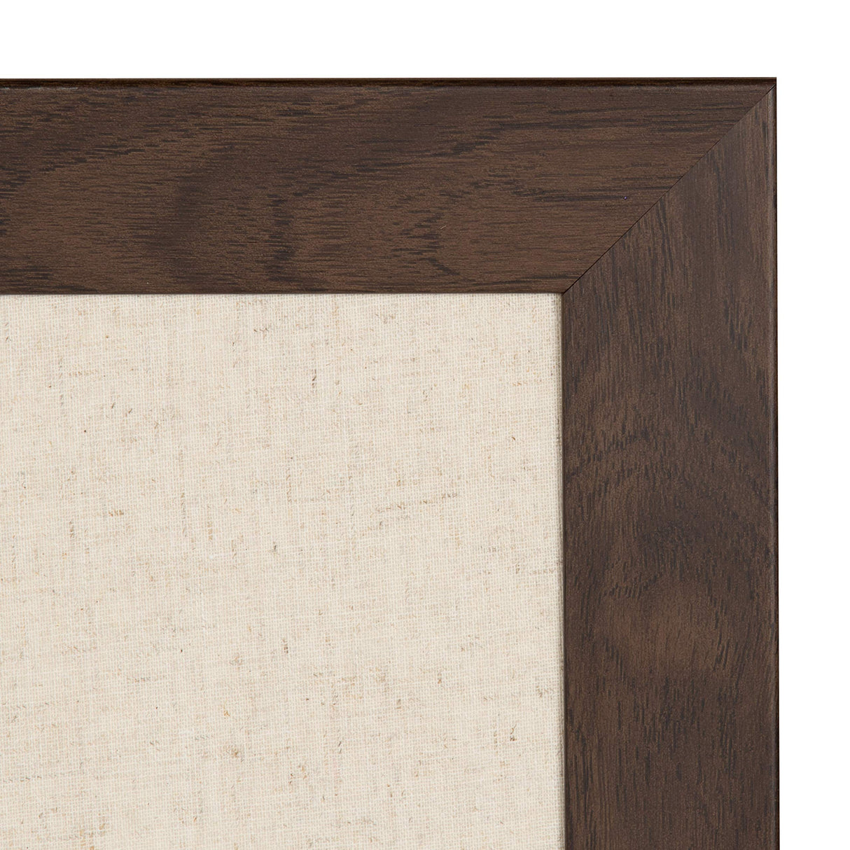DesignOvation Beatrice Framed Linen Fabric Pinboard, 18x27, Walnut Brown DesignOvation