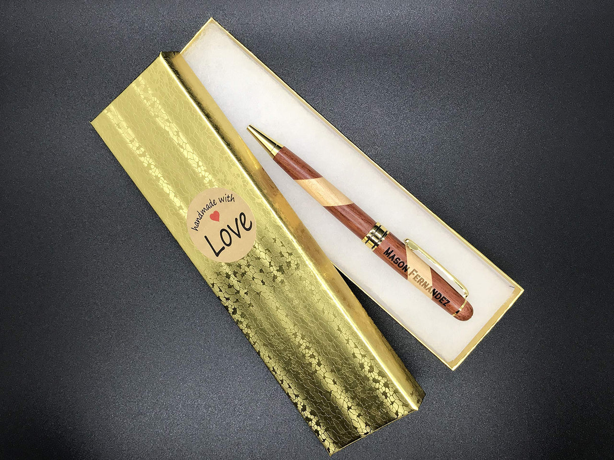 Custom Wood Pen, Personalized Maple, Bamboo, Rosewood, Wood Ball Point Pen - Engraved Generic