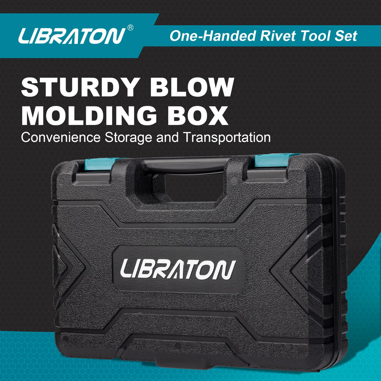 Libraton One-Handed Rivet Gun, Pop Rivet Gun Set, Professional Hand Riveter, Manual Riveting Tool with 200 Rivets for Metal, Includes 4 Drill Bits, 4 LIBRATON