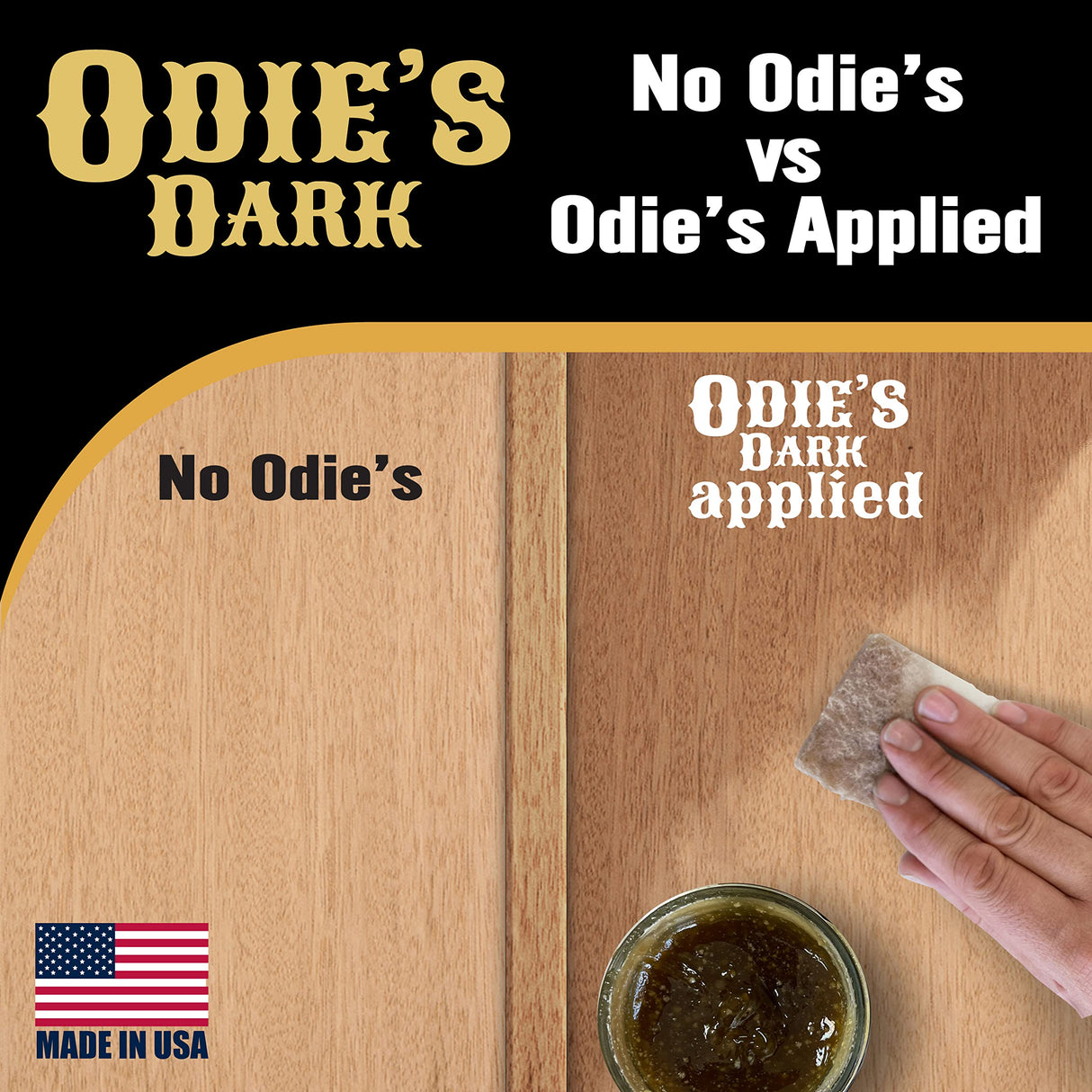 Odie’s Dark • Finish and Stabilizer for Wood • Darkens with Age • 9 Ounce Glass Jar • Food Safe and Solvent Free Non Toxic Finish with Amazing One ODIE'S