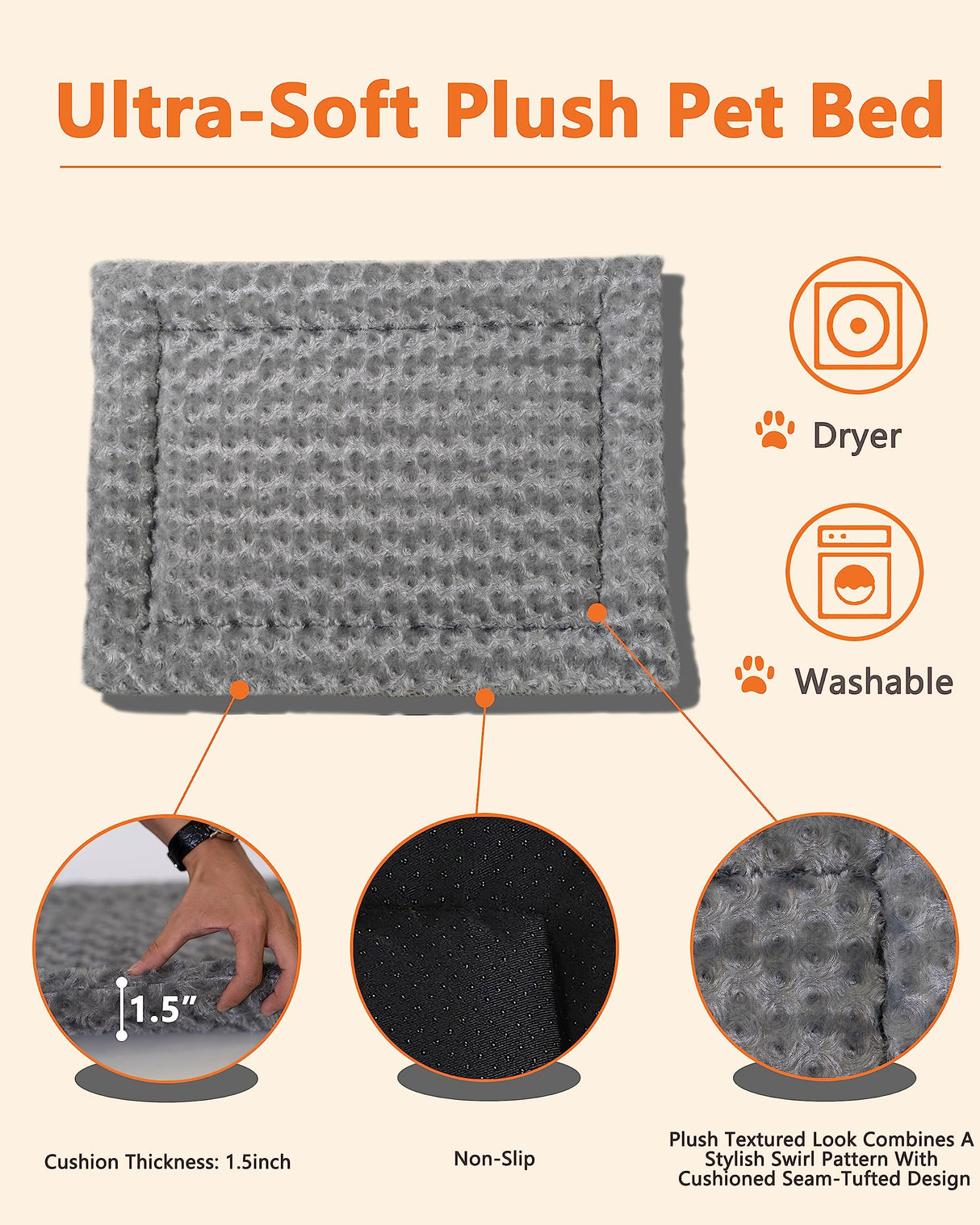 Piskyet Dog Crate Furniture,Wooden Dog Crate End Table with Storage Drawer&Cushion&Tray, QC3.0 Wireless Fast Charging&Dual USB, Dog Crate Indoor Piskyet