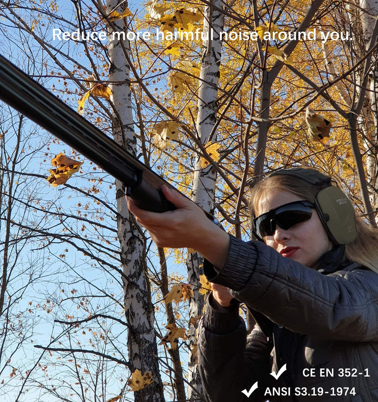 PROHEAR 016 Shooting Ear Protection Earmuffs 2 Pack, NRR 26dB for Gun Range, Hunting -Black and Green PROHEAR