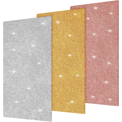 3 Pieces Glitter Acrylic Sheets for Laser Cutting Colored Plastic Panel Sheet Square Acrylic Sheets for DIY Projects, Logo, Decorations, Art Crafts,