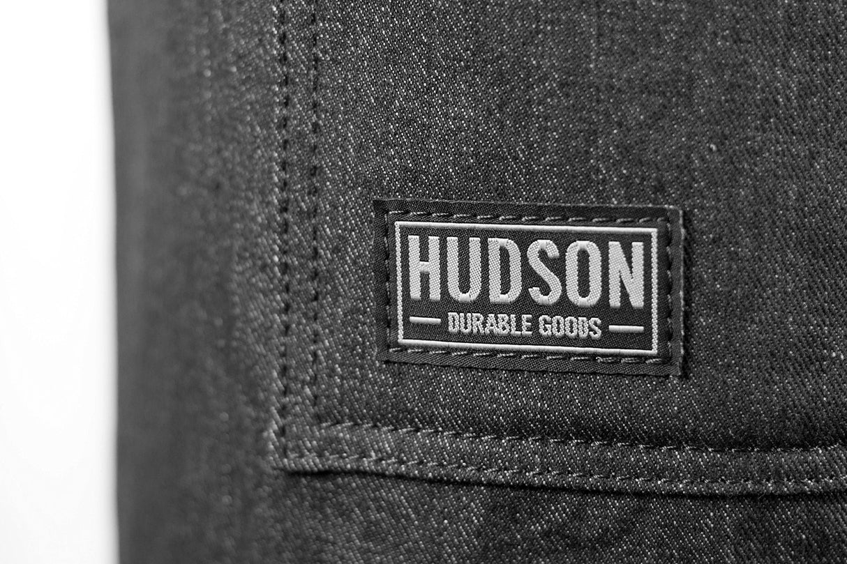 Hudson Durable Goods Adjustable Crossback Denim Apron with Pockets – 34 x 27 In. Chefs Apron with 4 Pockets and Loop Fits Most – Black Denim Apron Hudson Durable Goods