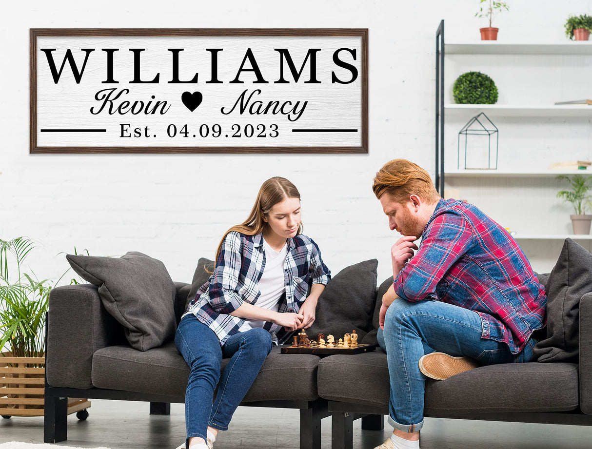 Last Name Signs for Home Personalized Bridal Shower Gift Personalized Wedding Gift Personalized Engagement Gifts Wood Wedding Sign Personalized YCHARTSIGN