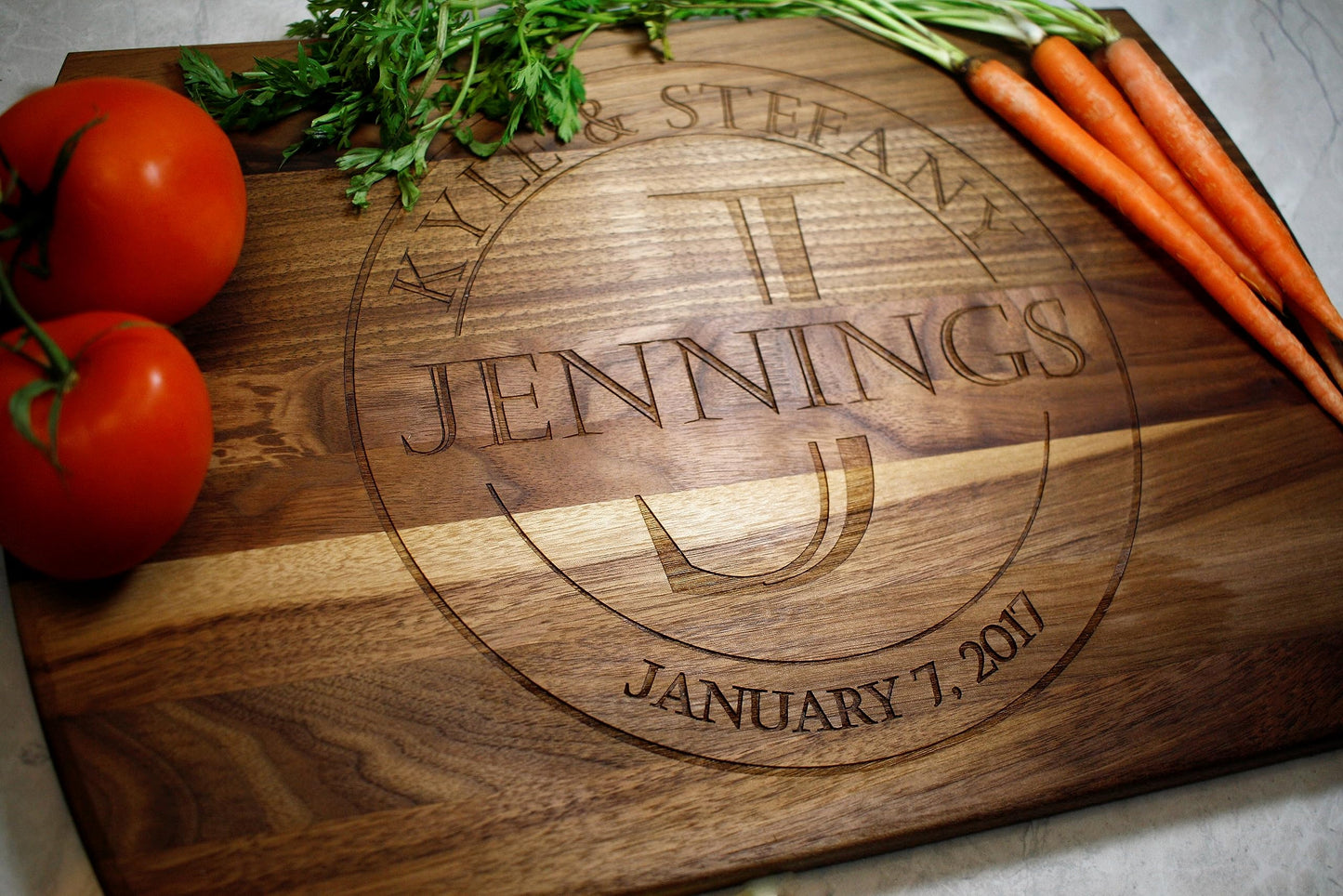 Blue Ridge Mountain Gifts Personalized Wood Cutting Board - Laser Engraved Custom Chopping Boards - Elegant Gift for Wedding, Anniversary,