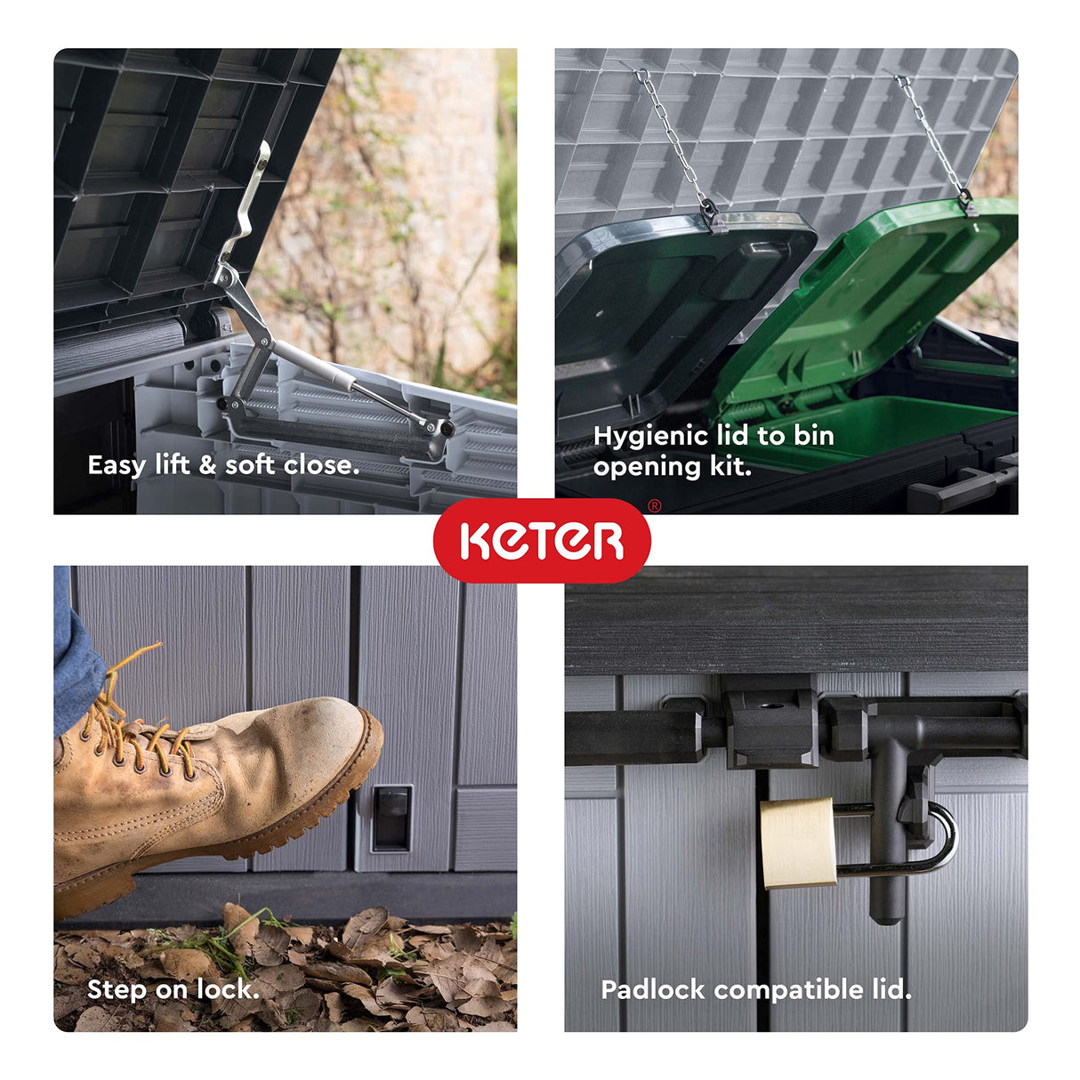 Keter Store-It-Out Prime 4.3 x 3.7 ft. Outdoor Resin Storage Shed with Easy Lift Hinges, Perfect for Yard Tools, Pool Toys and Garden Accessories, Keter