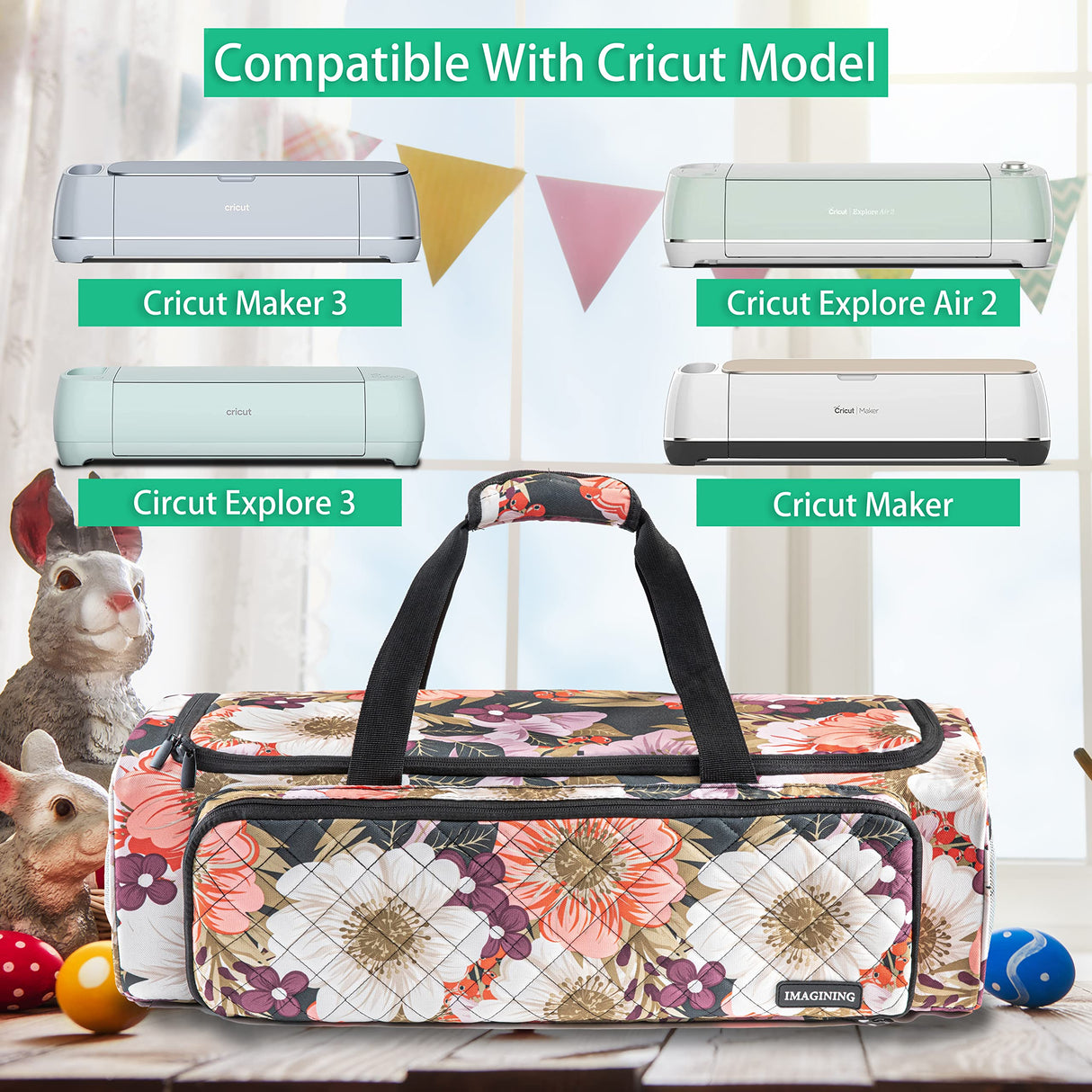 IMAGINING Carrying Case Bag Compatible with Cricut Maker, Maker 3, Explore Air 2, Explore 3, Large Opening Cricut Storage for Cricut Accessories IMAGINING