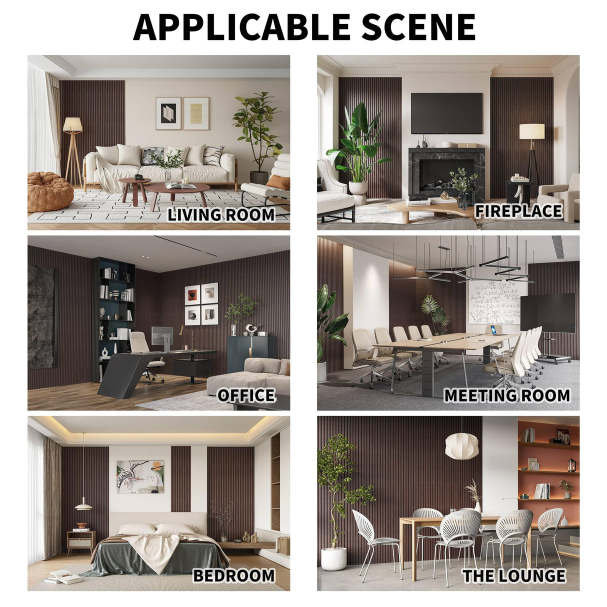 POHARE Wood Slat Wall Panels, 2 Pack Accent Decorative Acoustic Wood Slats for Wall and Ceilings, Acoustic Panels for Interior Wall Décor on Felt POHARE