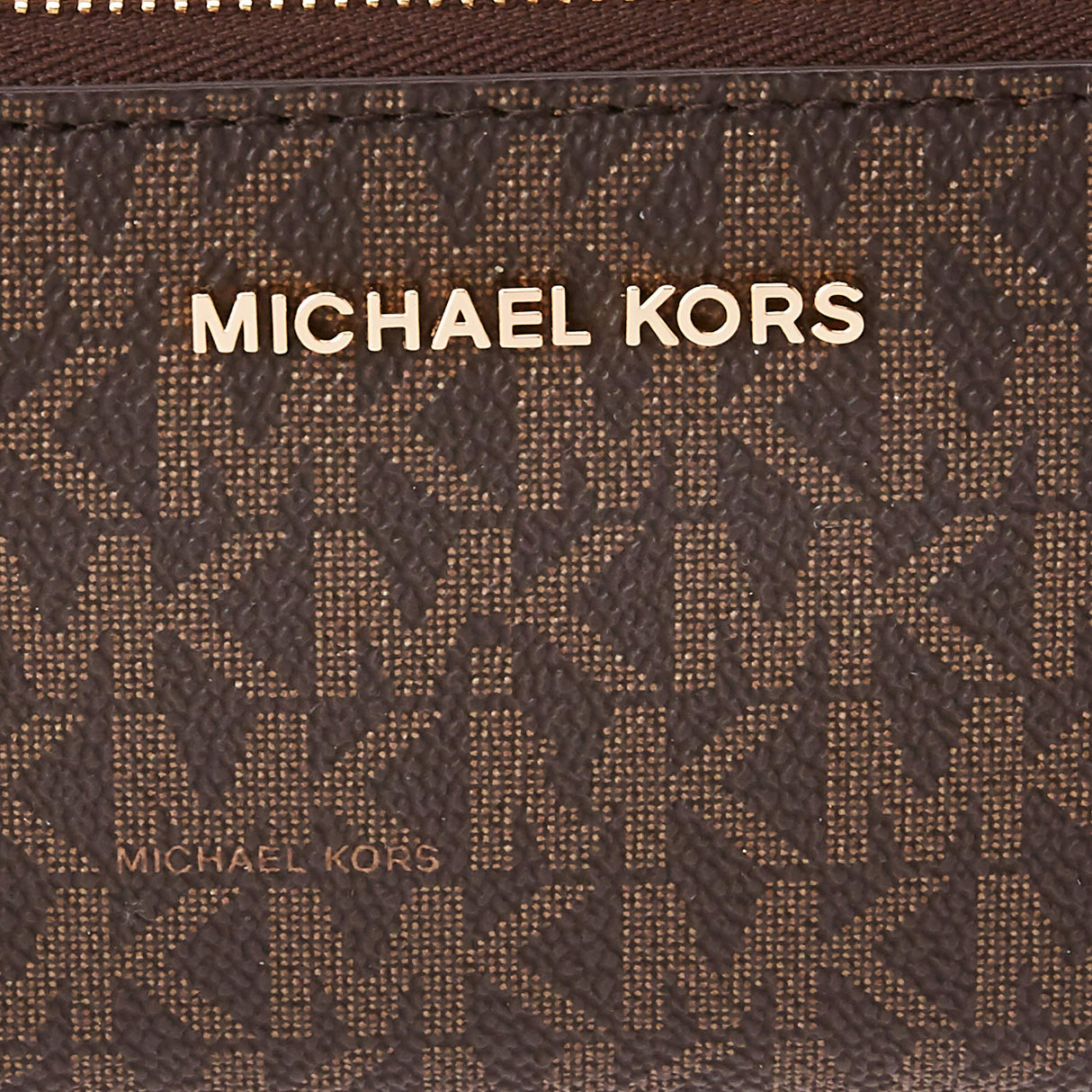 Michael Kors Jet Set Small Zip Around Leather Card Case Brown/Acorn One Size Michael Kors