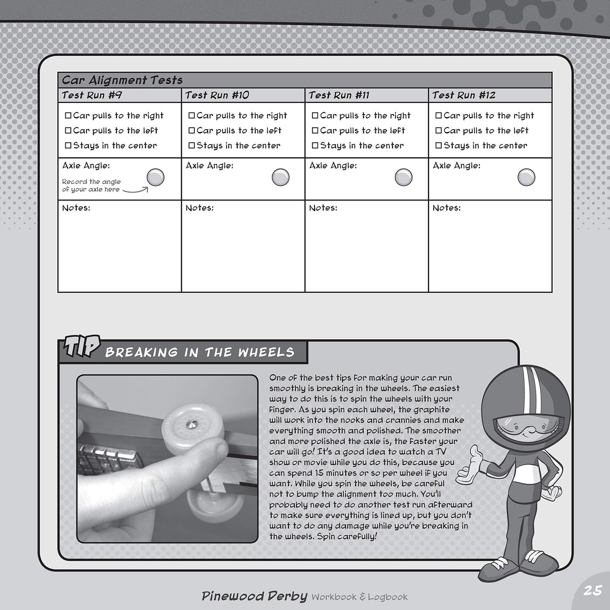 Pinewood Derby Workbook & Logbook (Fox Chapel Publishing) For Scouts to Keep Track of Design, Pattern, & Painting Ideas, Log Test Run Notes, and Add Design Originals
