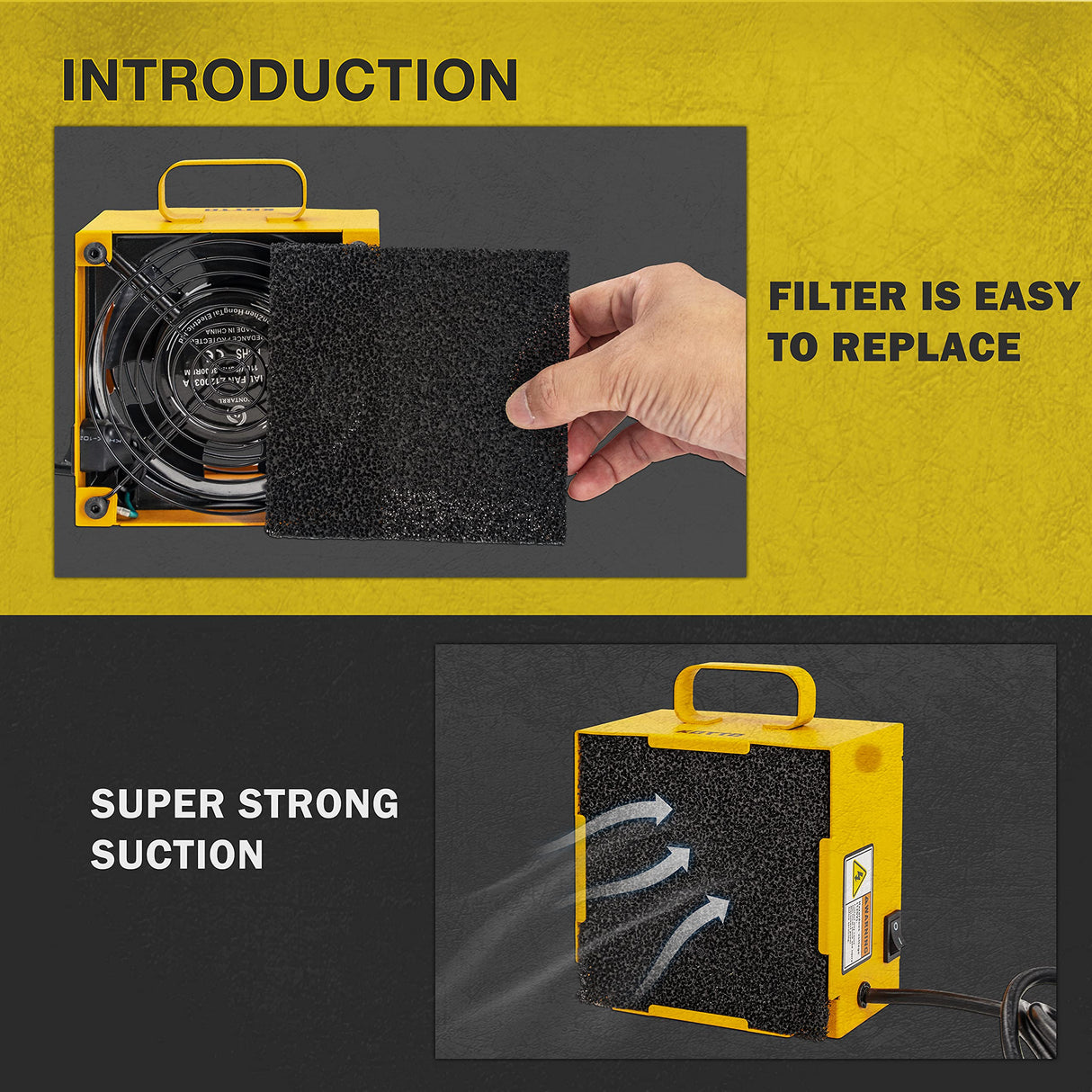 KOTTO Solder Smoke Absorber Remover Fume Extractor Smoke Prevention Absorber DIY Working Fan for Soldering Station (Yellow) KOTTO