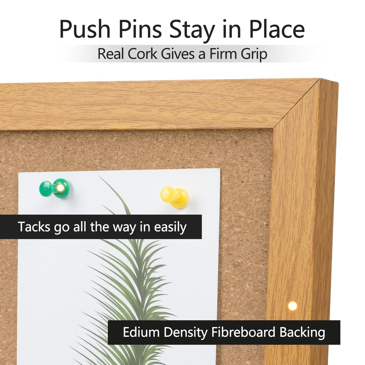 Board2by Cork Board Bulletin Board 24 x 36, Wood Framed Corkboards for Wall Decor, Hanging Office Message Board, Large Wall Mounted Notice Pin Board Board2by