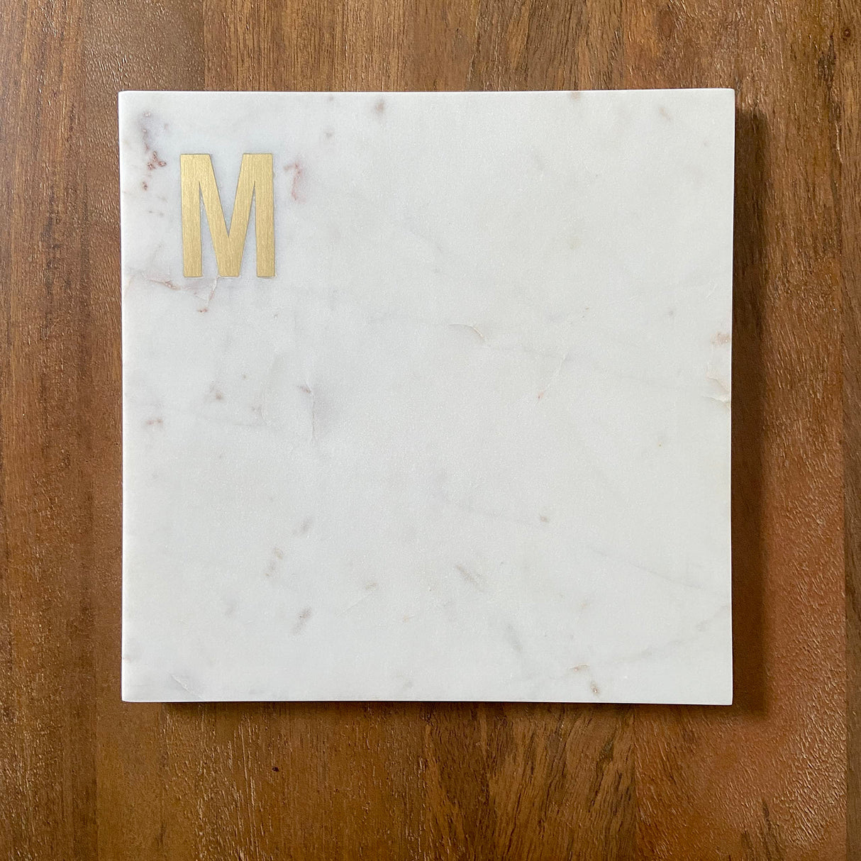 Boards by Bleu Monogram Marble Cheese Board, Personalized Charcuterie Board with Brass Initial, Christmas and Wedding Gift for Couples, Hosting and Boards by Bleu