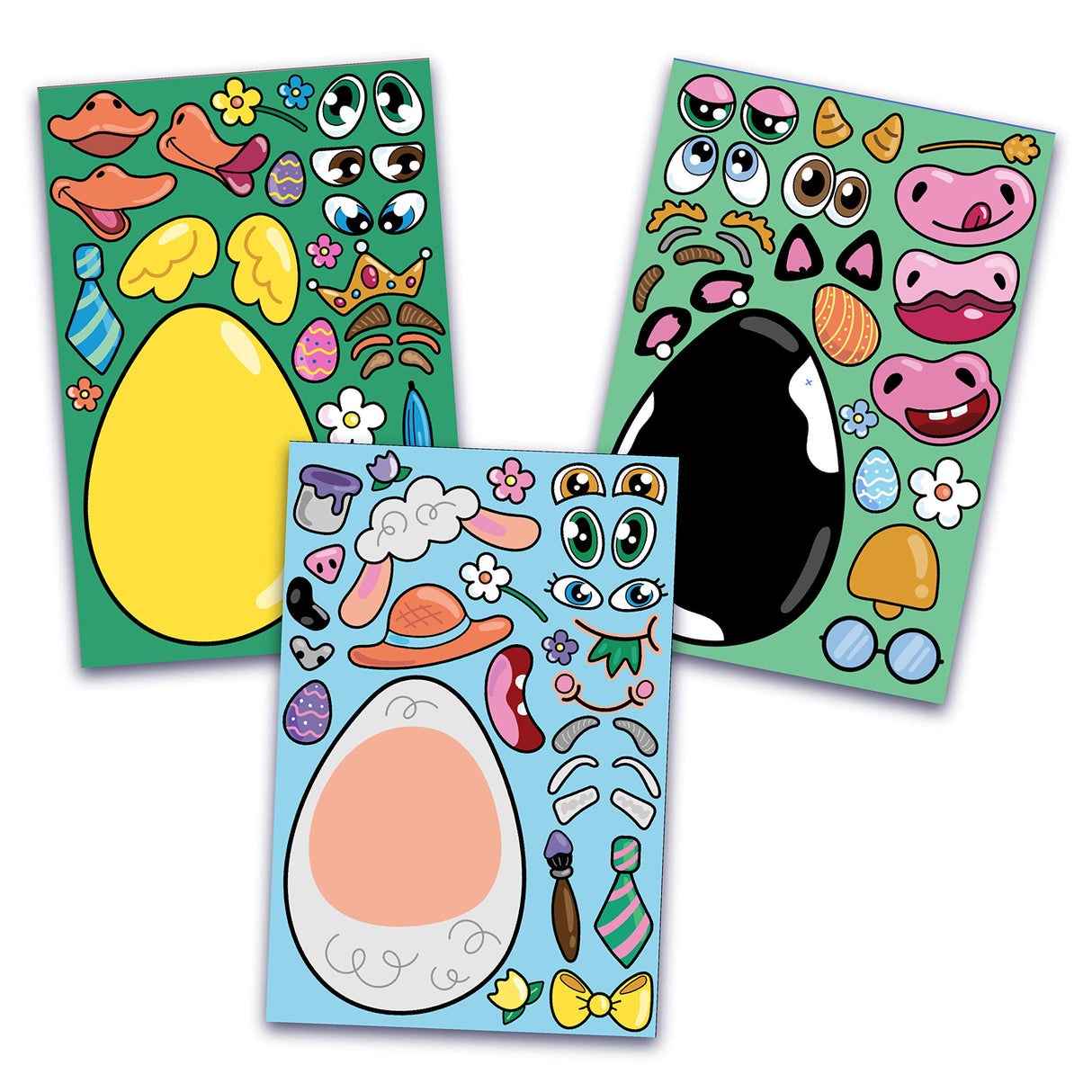 JOYIN 24 PCS Easter Mix and Match Make a Face Animal Stickers with Easter Egg Themed Pig, Bunny, Chicken, Cow, Sheep, Duck Party Favor Supplies, Art JOYIN