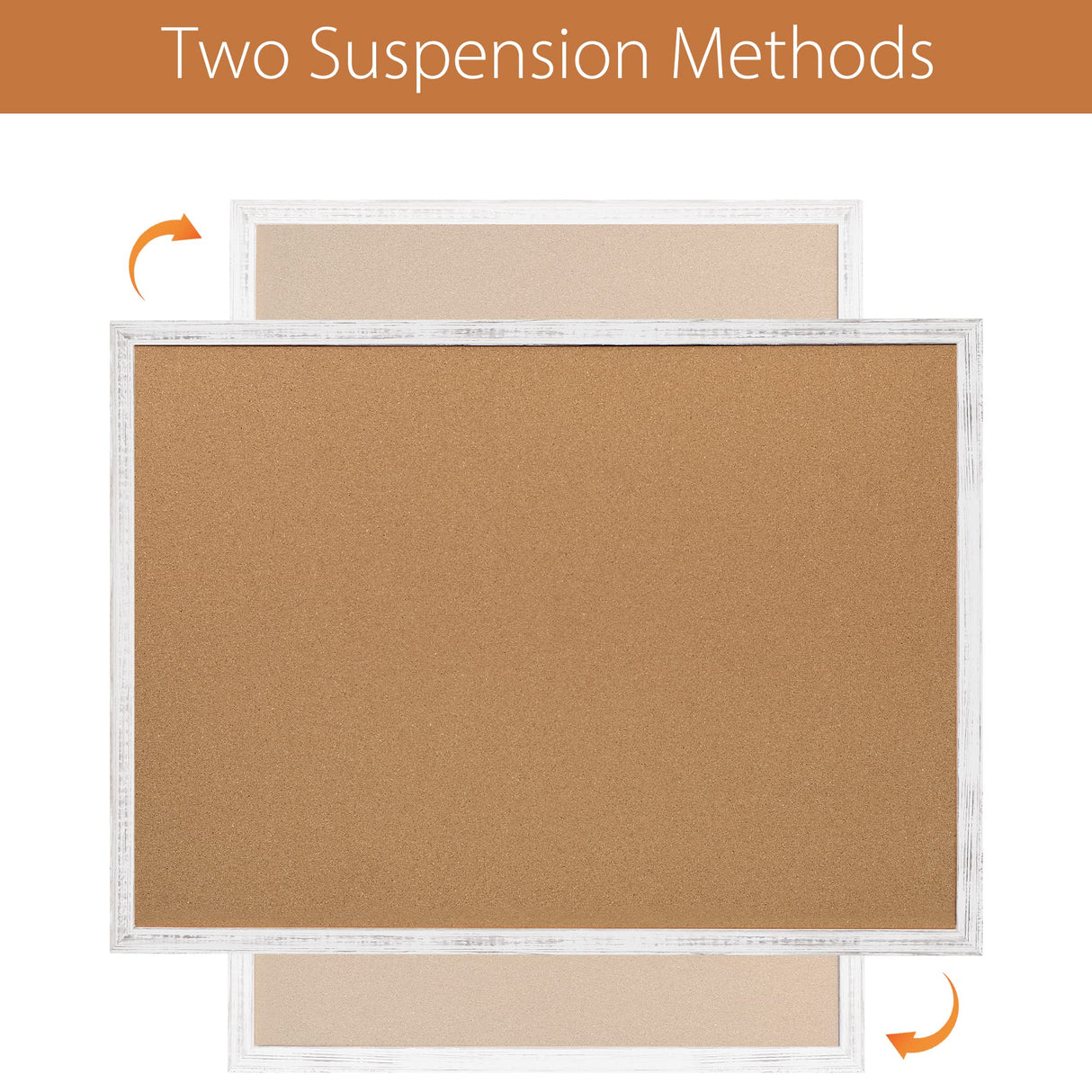 Board2by Cork Board Bulletin Board 24 x 18 Inches, White Wood Framed Corkboard, Office Board for Wall Decorative, Large Wall Mounted Notice Pin Board Board2by