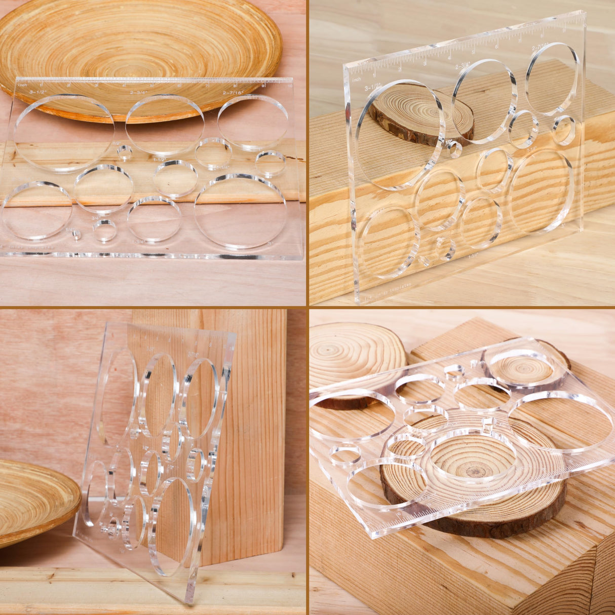Soimuk Router Templates for Woodworking,Router Jig Circle Inlay Templates Decorative,13-in-1 Router Templates(10 * 7.8 inches) soimuk