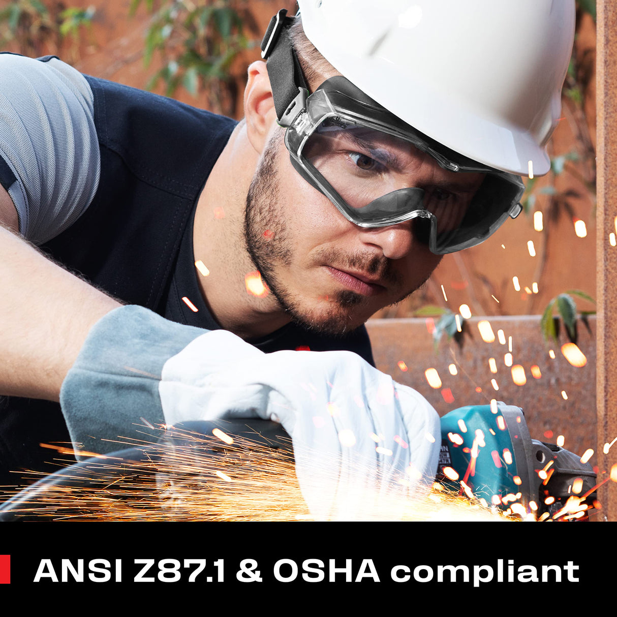 NoCry Safety Goggles Over Glasses for Men and Women; Anti Fog Scratch Resistant Men; Vented Lab with Extreme Impact Resistance; ANSI Z87.1 Certified NoCry