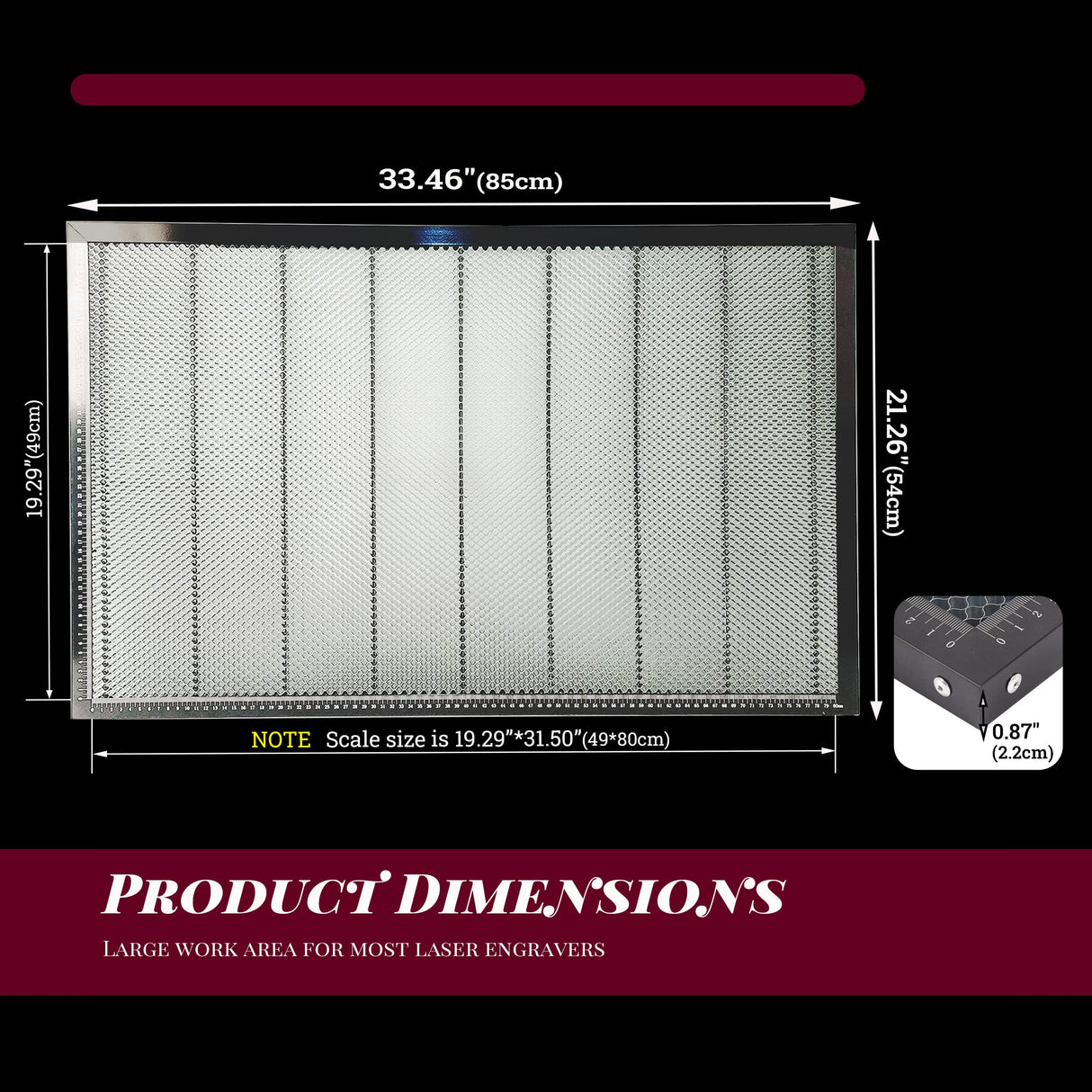 Doppy Laser Bed, Honeycomb Laser Bed 21.26” x33.46”x 0.87" Honeycomb Working Table for CO2 or Diode Laser Engraver Cutting Machine, Honeycomb Working Doppy