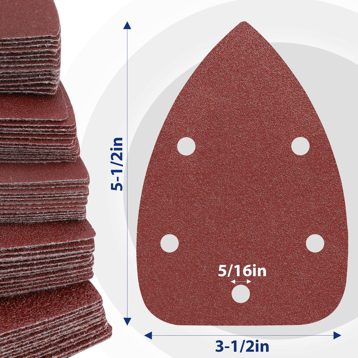 WORKPRO 150PCS Mouse Sander Pads, 5 Hole Detail Sander Sandpaper Sanding Sheets, 40/80/120/180/240 Assorted Grits for Wood Furniture WORKPRO