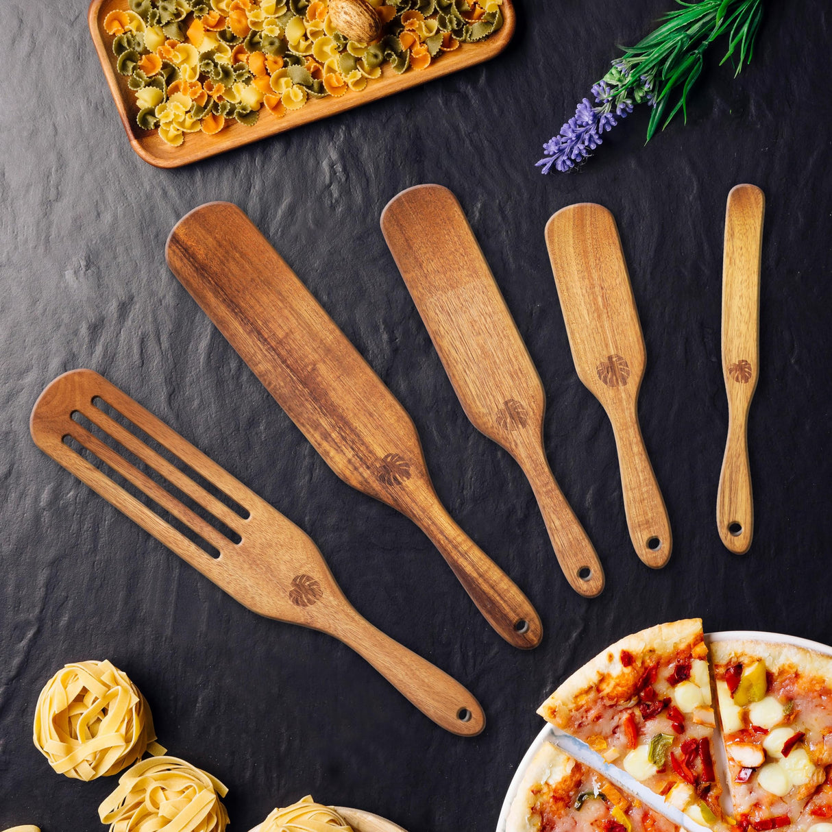 As Seen On TV, Spurtles Kitchen Tools Wooden, Plantéa Handmade Wooden Spoons for Cooking, Heat Resistant Wooden Spurtle Set Cooking Utensil For PLANTÉA