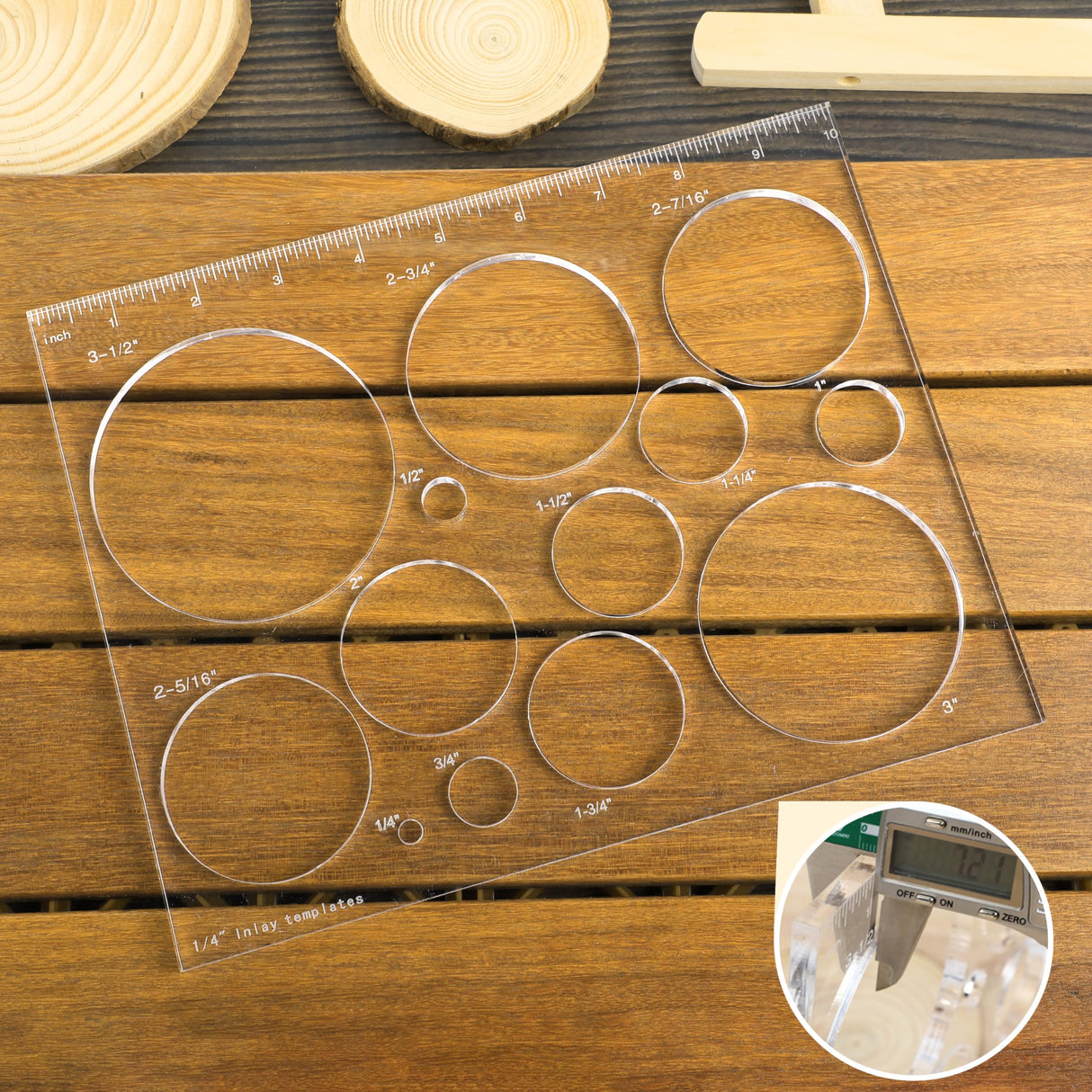 Soimuk Router Templates for Woodworking,Router Jig Circle Inlay Templates Decorative,13-in-1 Router Templates(10 * 7.8 inches) soimuk