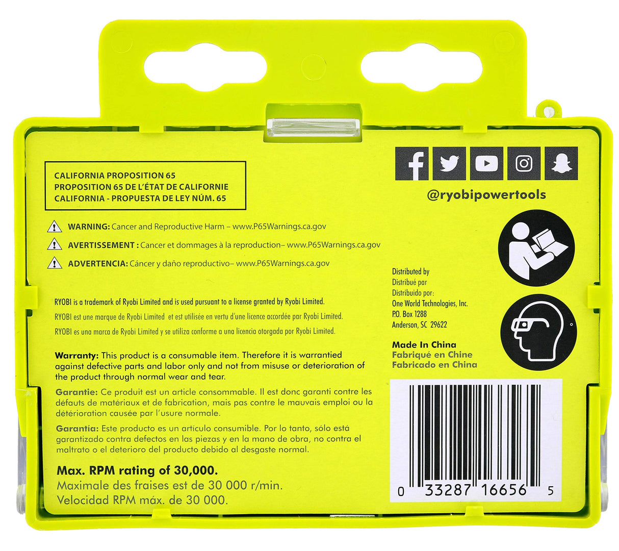 Ryobi A25RS41 4-Piece Roundover Router Bit Set Ryobi