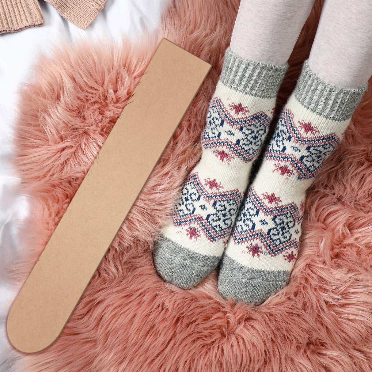 2 Pieces Sock Jig Straight Style Sock Jig Sublimation Crew Sock Jig Heat Press Dye Sublimation Jigs MDF Wood Athletic Sock Jig for Printing DIY Jetec