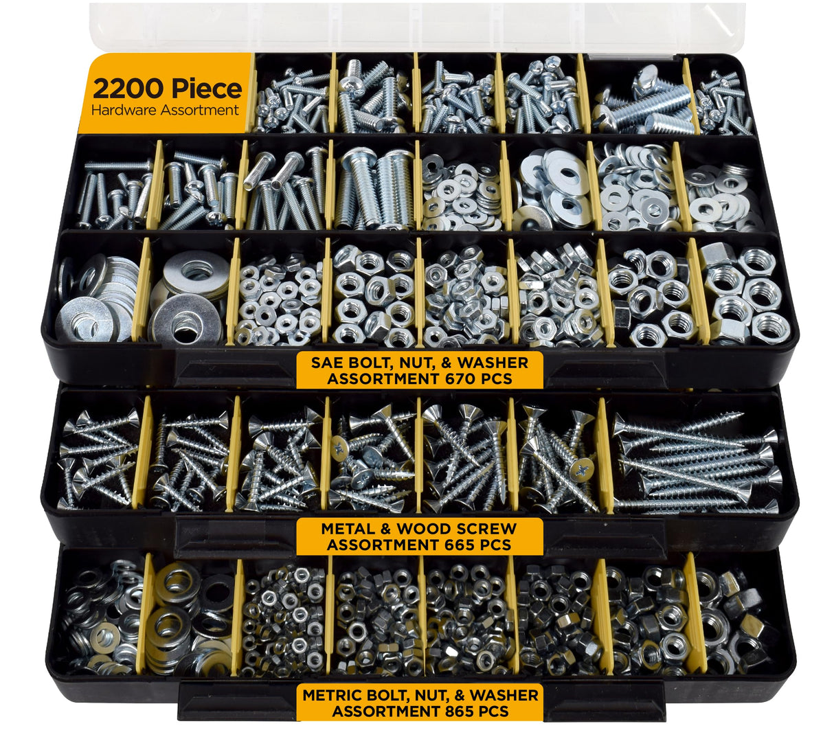 Jackson Palmer 2200 Piece Hardware Assortment Kit with Screws, Nuts, Bolts & Washers (3 Trays)… Jackson Palmer