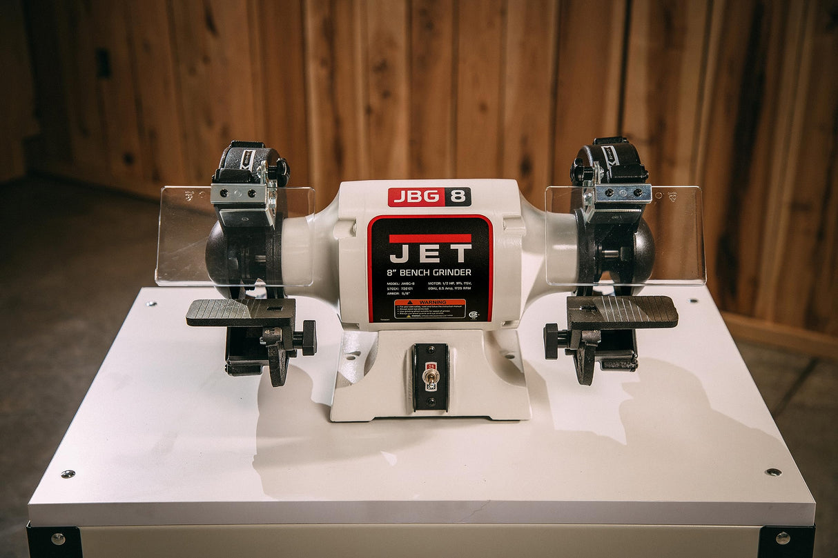 JET 8-Inch Bench Grinder, No Wheels, 1725 RPM, 1/2 HP, 1Ph 115V (JWBG-8NW) Jet
