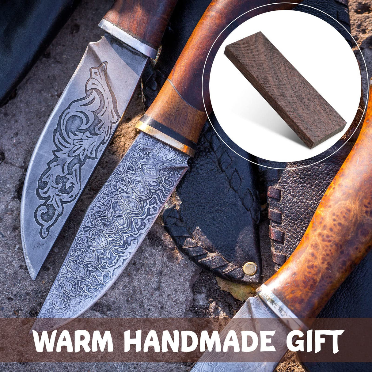 Sasylvia 4 Pcs Black Ebony Lumber Wood Timber Handle Plate Natural Wood Knife Handle Scales Knife Scales Lumber Blank for DIY Music Instruments Tools Sasylvia