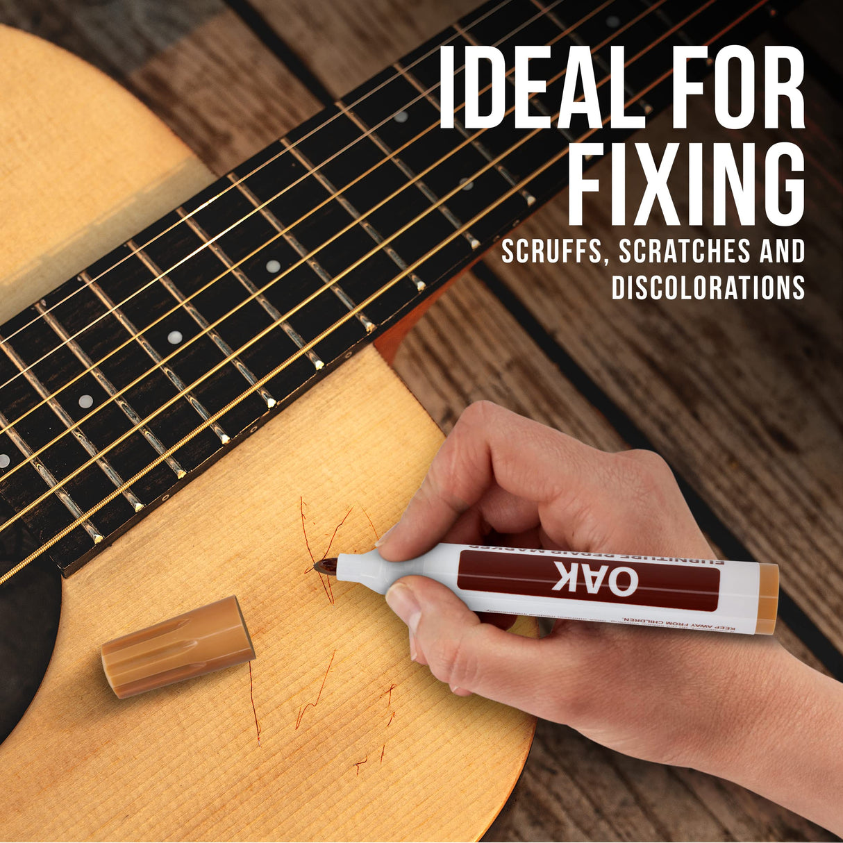 RamPro Furniture Markers Touch up, 12 Piece Furniture and Wood Floor Markers and Crayons Repair Kit - 6 Felt Tip Wood Markers, 6 Wax Crayons in RamPro