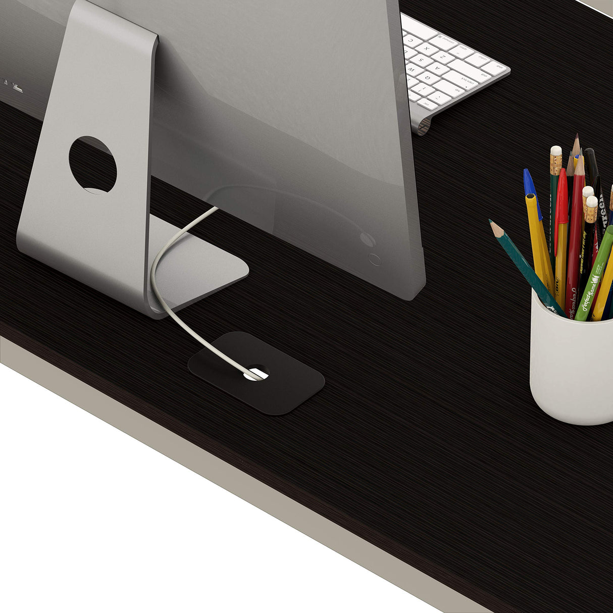 SHW Home Office 55"x60" Large L Shaped Corner Desk, 24" Deep, Espresso SHW