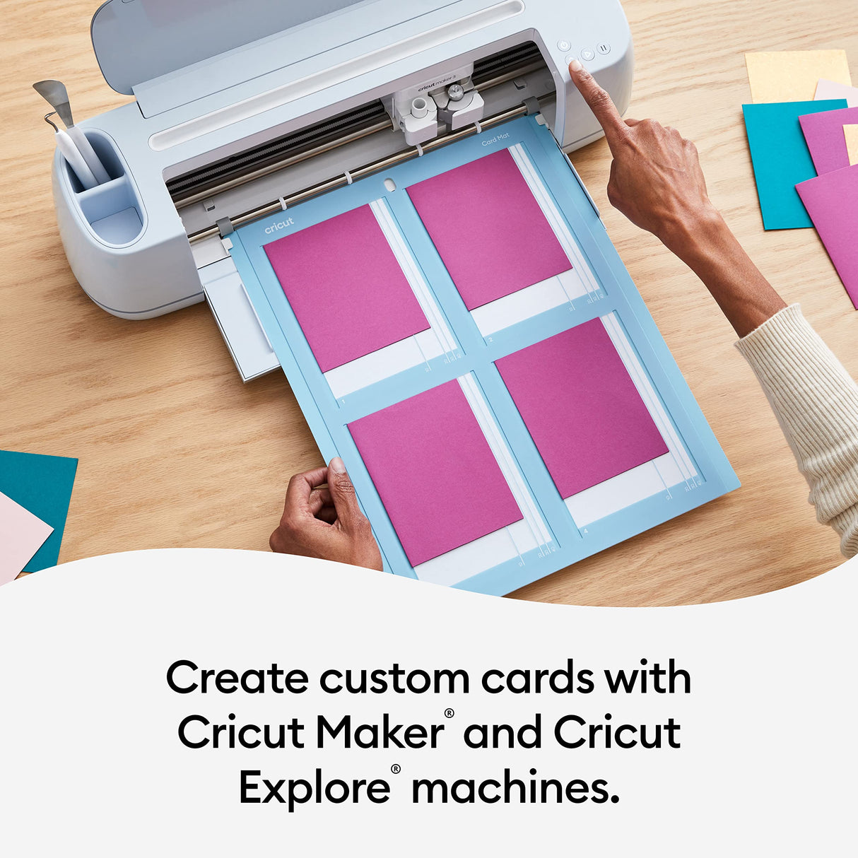 Cricut Card Mat 2x2, Reusable, Non-Slip Craft Mat, Create Four Cards Simultaneously, Perfect for Bulk Card Making, Compatible with Cricut Maker & Cricut