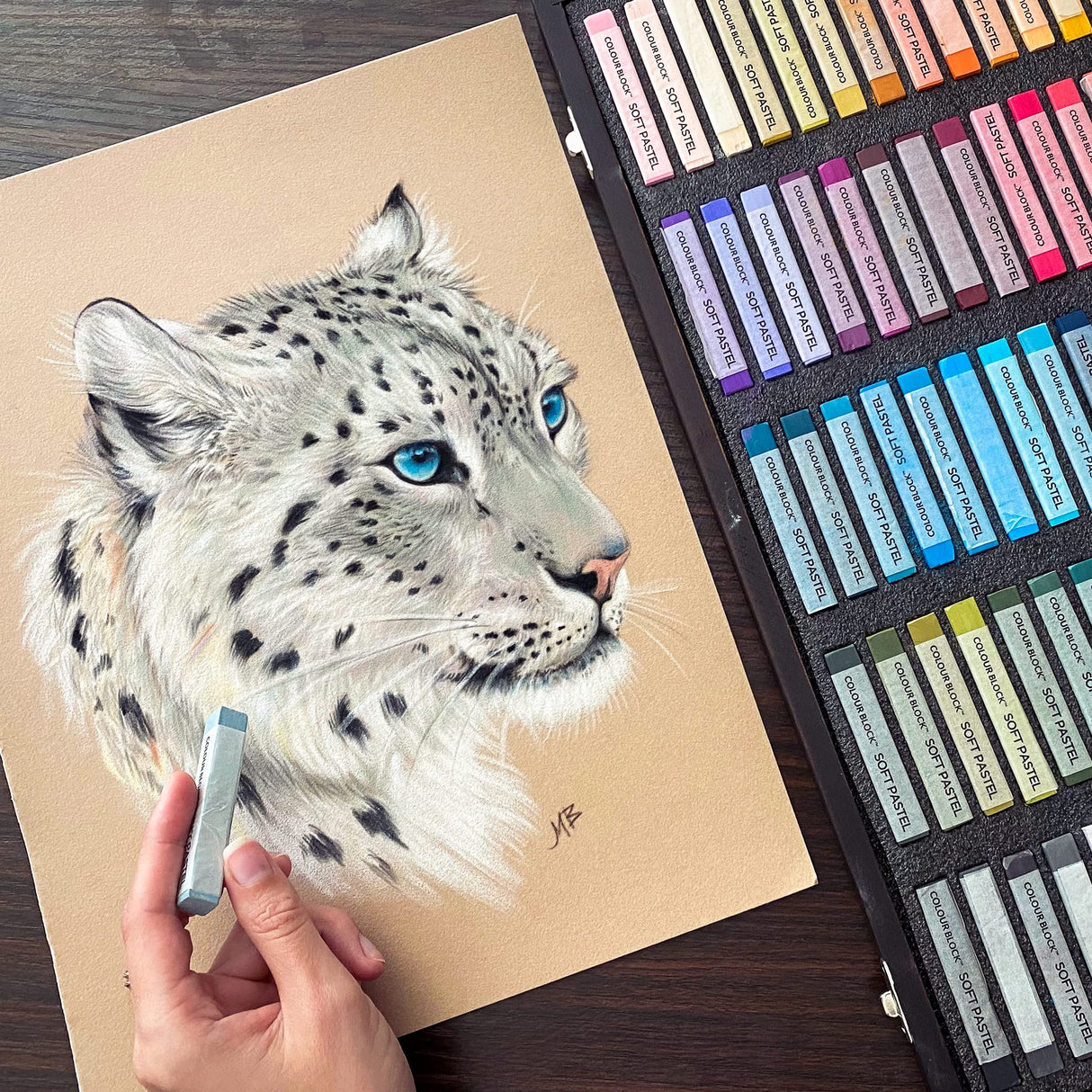 COLOUR BLOCK 100pc Wooden Case Soft Pastel Art Set for Beginners and Experienced Artists I Colors Square Chalk Pastels Art Supplies for Drawing, COLOUR BLOCK