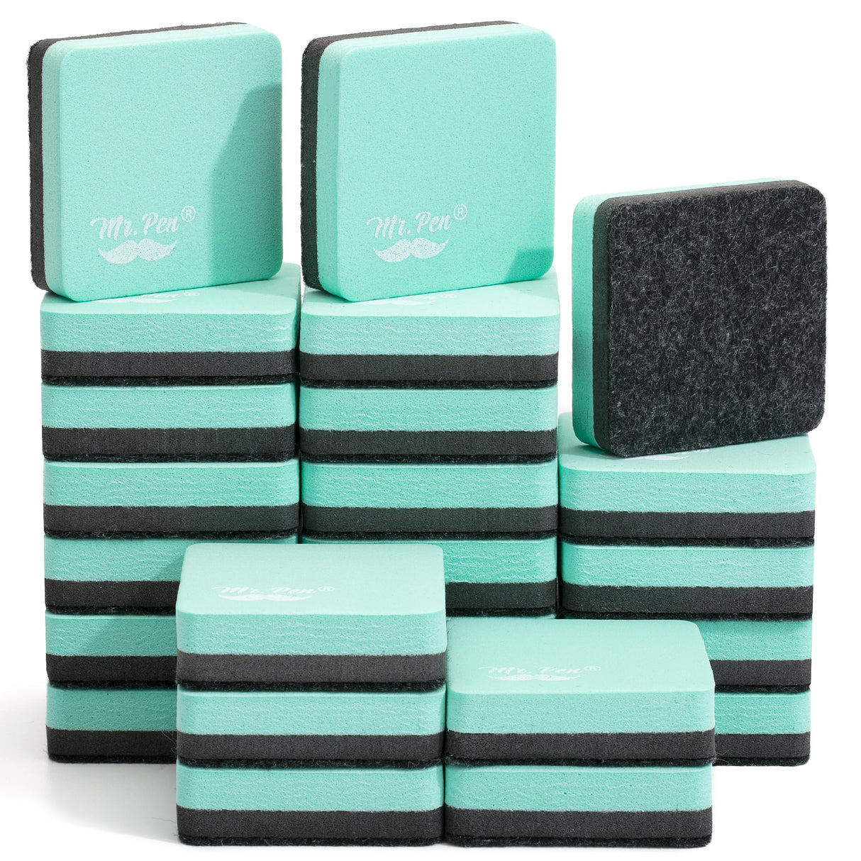 Mr. Pen- Mini Dry Erase Eraser, 24 Pack, Green Magnetic Dry Eraser, Whiteboard Eraser, Dry Erasers for Whiteboard, Magnetic Dry Erase Eraser, Dry Mr. Pen