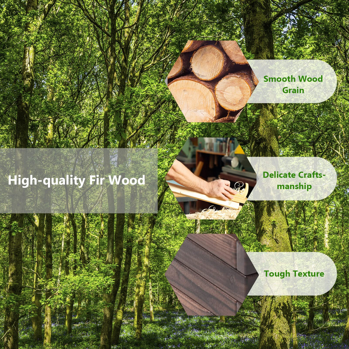 Giantex Raised Garden Bed, Wood Planter Box, Outdoor Planting Bed for Vegetable Flower, Rectangular Planter for Patio and Lawn 47''Lx24''Wx9''H, Giantex