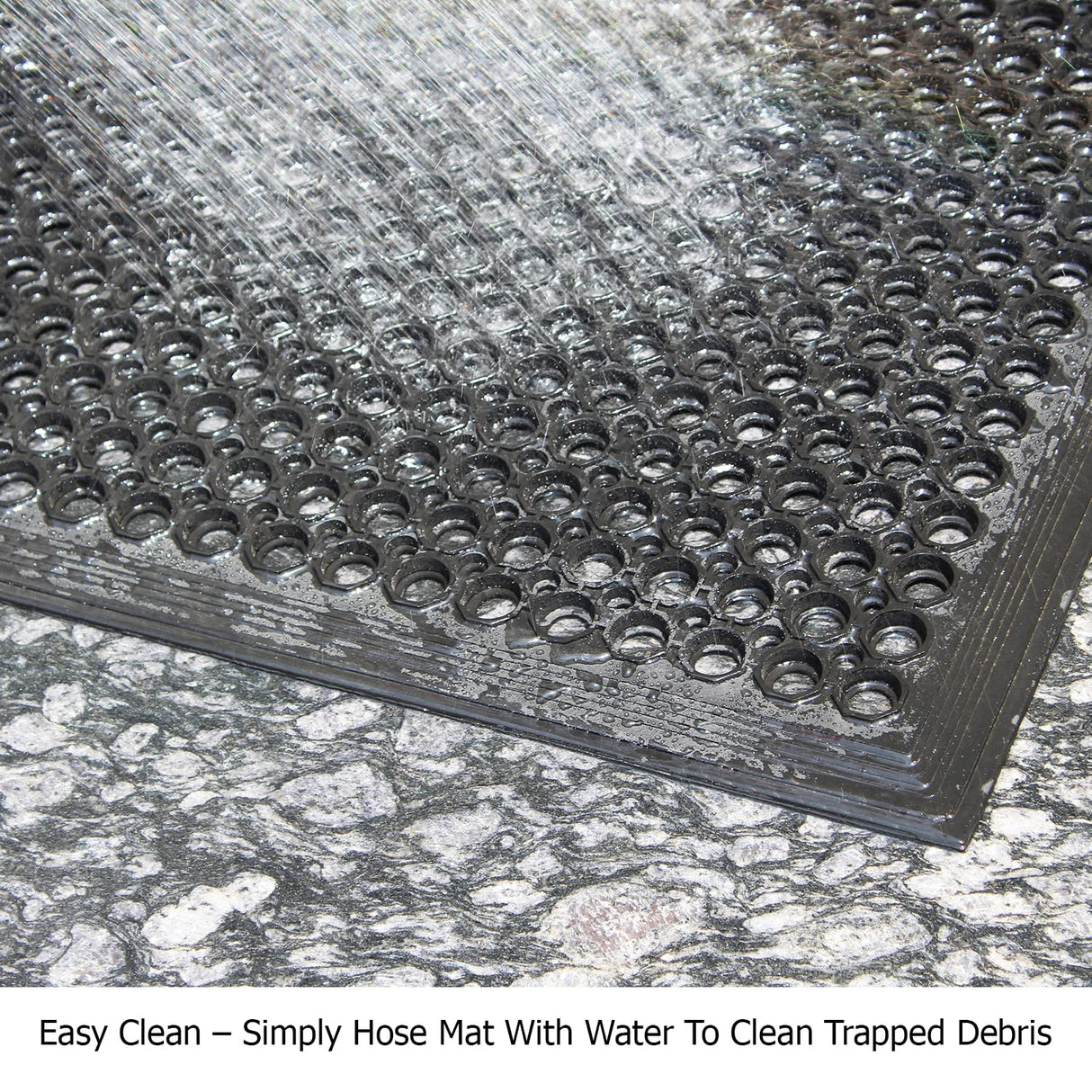 IRONGATE Rubber Doormat - 2 Pack Non Slip Anti Fatigue Indoor Outdoor Floor Mat - Heavy Duty Commercial Grade Entryway Drainage Mat - Ramp Tile Pool IRONGATE