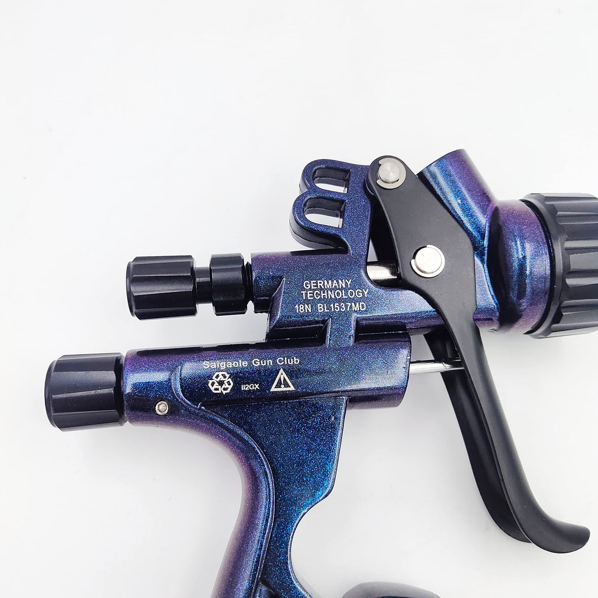 HVLP 6800B Spray Gun 1.3mm with no wash Cup and Adapter car spayer Painting Tool Spray air Paint Gun Airbrush Low Pressure 260L/MIn (Blue) Fivean