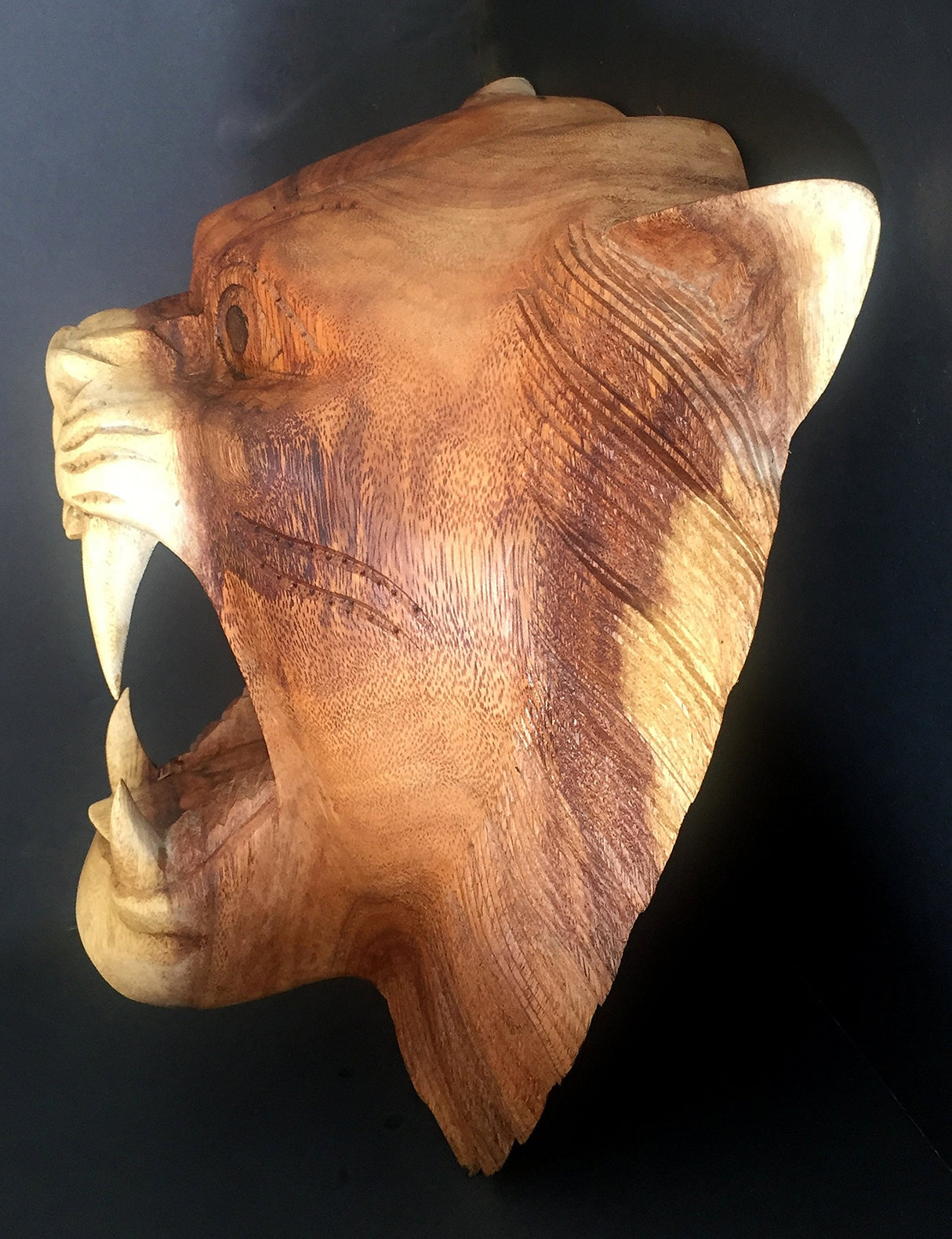 OMA Wood Carved African Lion Mask Head Wall Mount Sculpture Wall Decor - Hand Crafted PREMIUM QUALITY - XL SIZE BRAND OMA