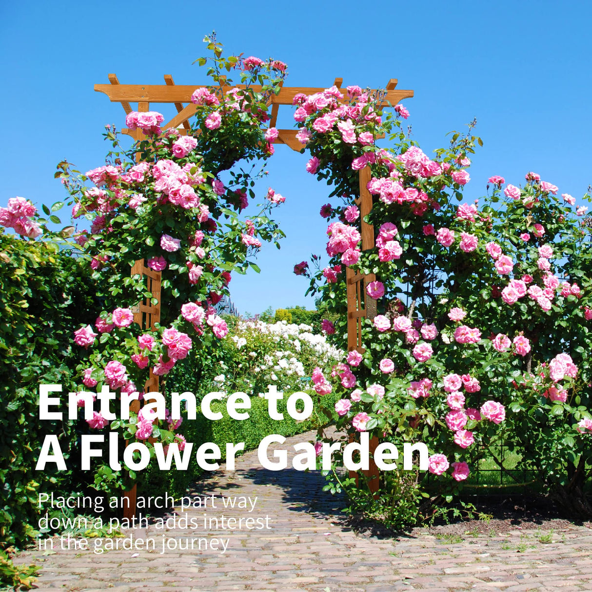 SCENDOR 82.6" High x 63.4'' Wide Wooden Garden Arbor, Trellis Plants Support with Durable Wood Use, Pergola for Garden Backyard, Lawn for Outdoor SCENDOR