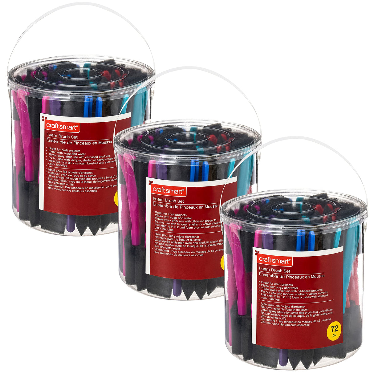 3 Packs: 72 ct. (216 Total) 1”; Foam Brush Set by Craft Smart® Craft Smart