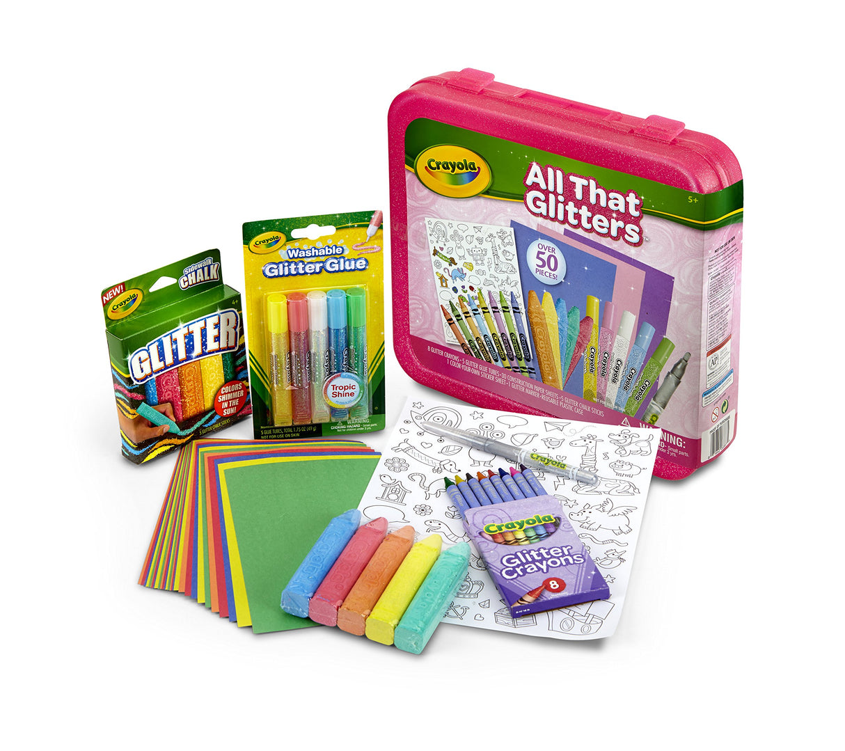 Crayola All That Glitters Art Case Coloring Set, Toys, Gift for Kids Age 5+ Crayola