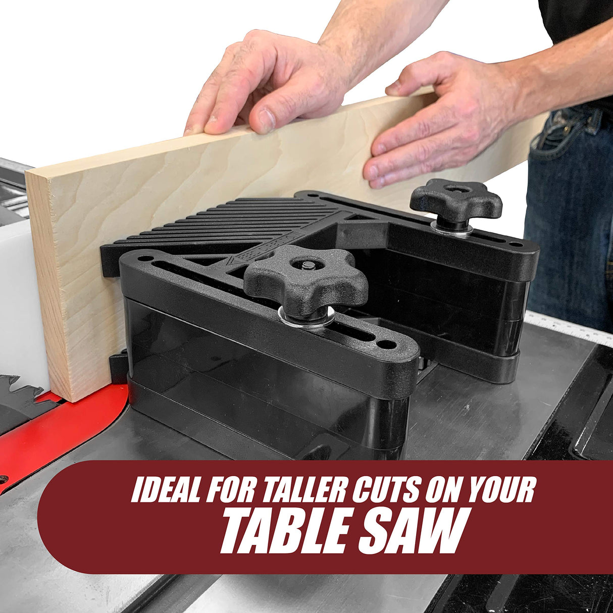 Fulton Dual Deluxe Stackable Featherboards with Riser Blocks Aluminum Miter Lock Bar and T Bolt Hardware for Track or Miter Slot Mounting Ideal for Fulton