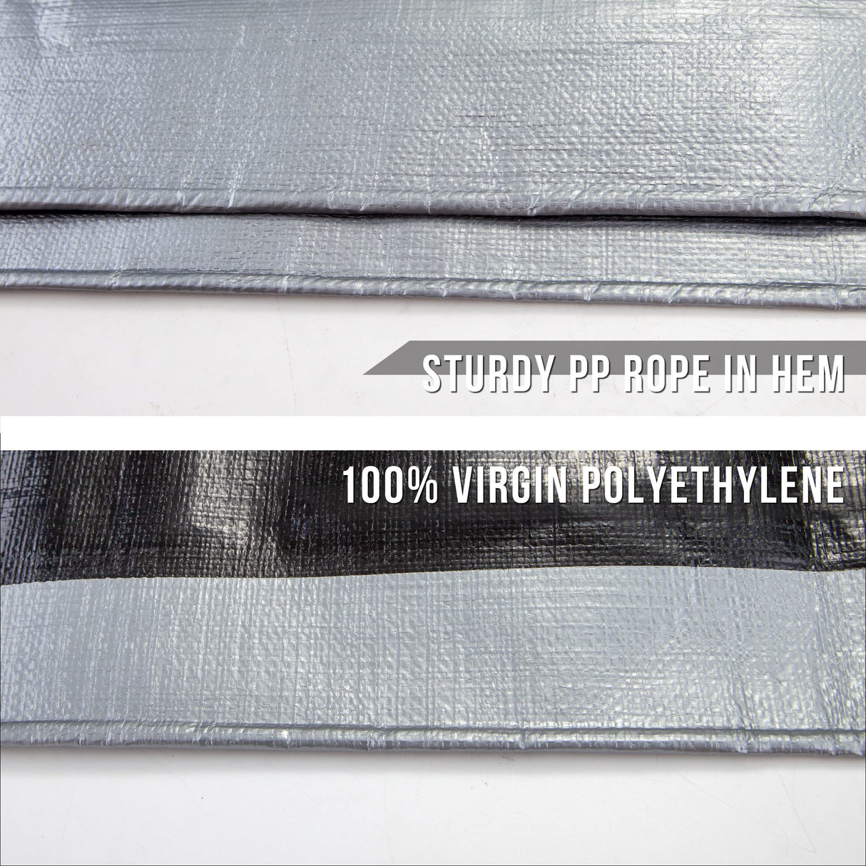 CARTMAN Finished Size 12x20 Feet Extra Thick 16 Mil Ultra Heavy Duty Poly Tarp, Multipurpose Protective Cover, UV Resistant, Waterproof Poly CARTMAN