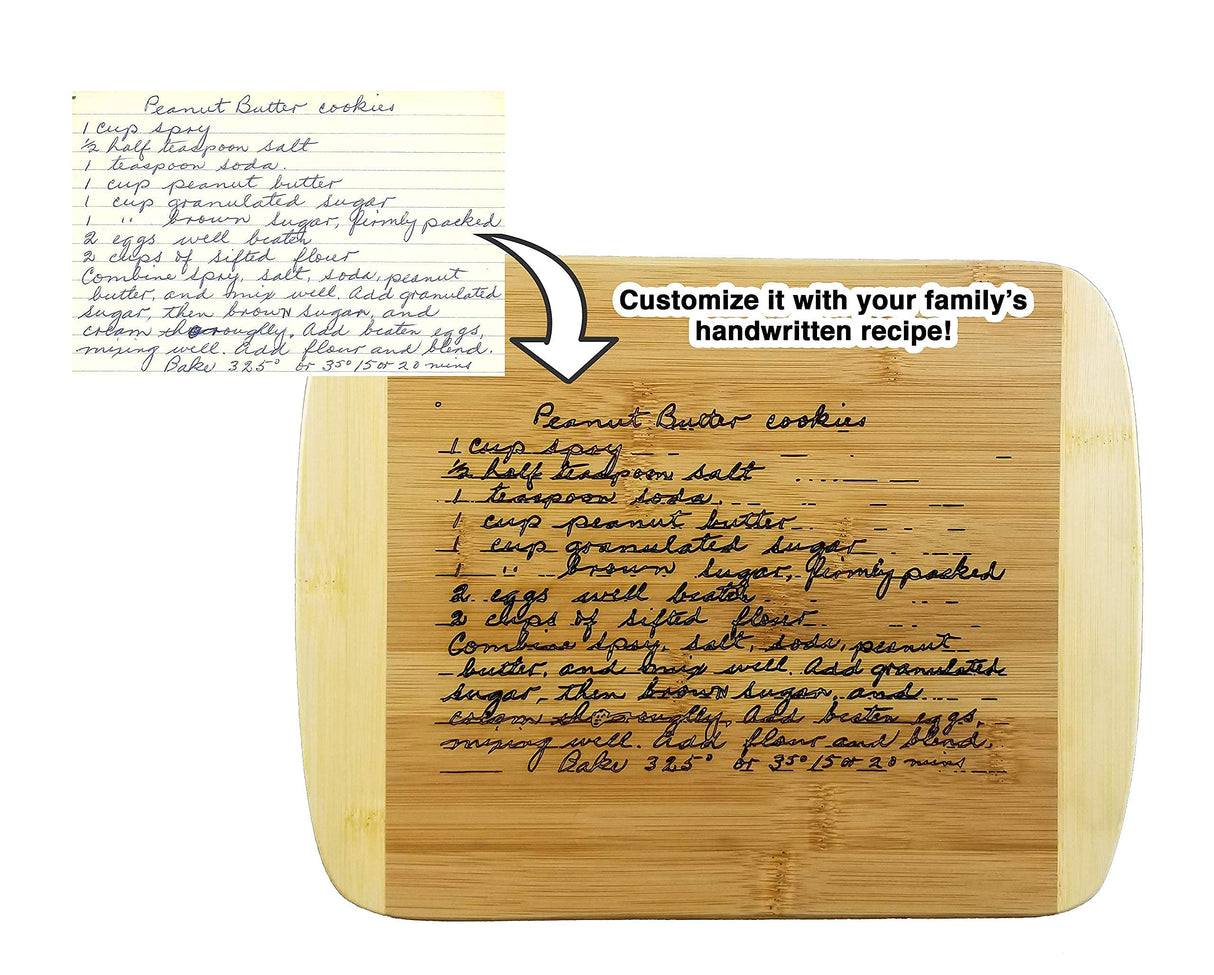 Personalized Wooden Custom Recipe Cutting Board (Thick), Handwritten Engraved, Recipe | Family Recipe, Family Heirloom Gift | Charcuterie, Meat, Wedding Collectibles